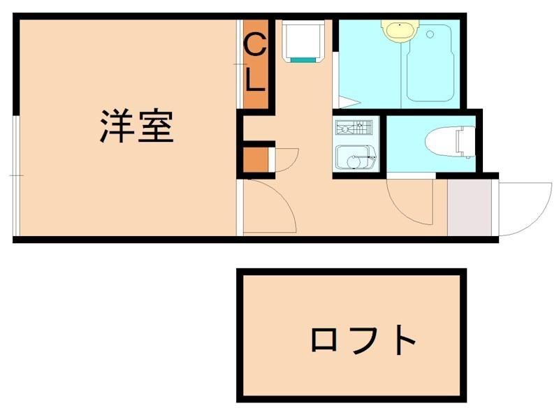 レオパレス福岡大学前B(1K/1階)の間取り写真
