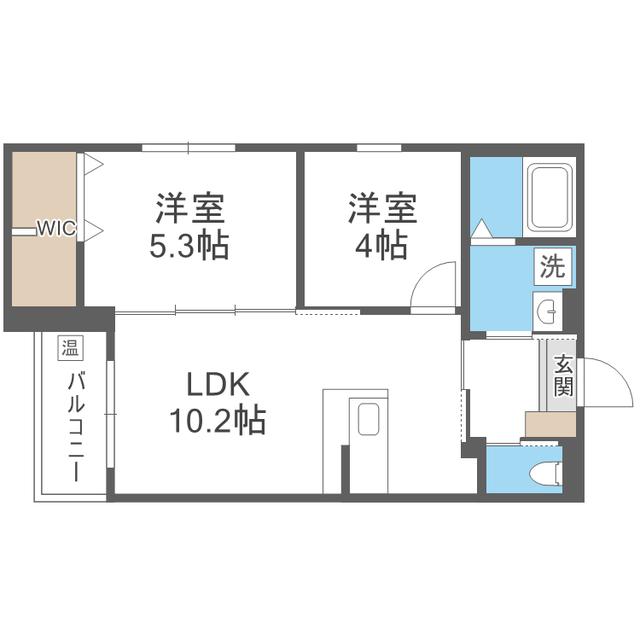 ROBOT HOME箱崎宮前(2LDK/2階)の間取り写真