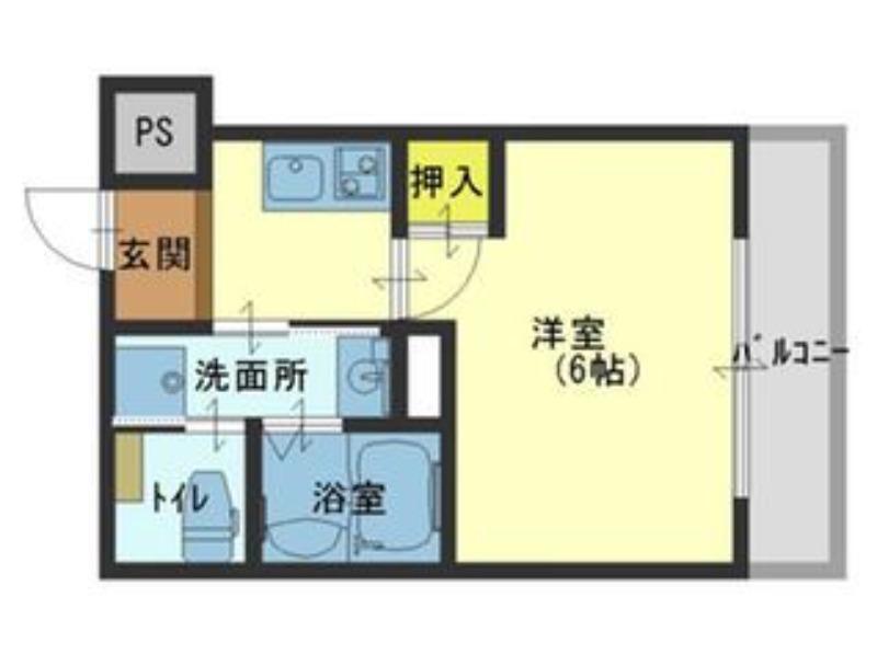 グランパシフィック寺田町東(1K/3階)の間取り写真