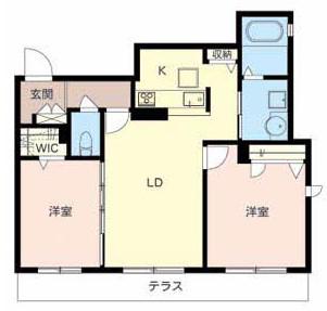 シャーメゾン沙羅(2LDK/1階)の間取り写真