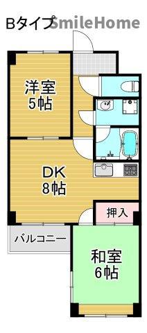 万代東マンション(2DK/2階)の間取り写真