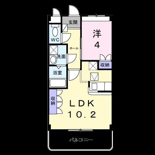 ひまわりII(1LDK/1階)の間取り写真
