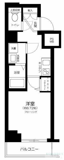 RISINGPLACE両国三番館(1K/6階)の間取り写真