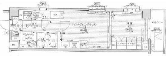 日神デュオステージ(1LDK/2階)の間取り写真