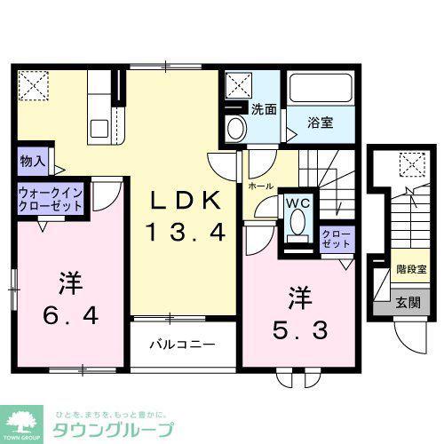 RUSCELLEII(2LDK/2階)の間取り写真