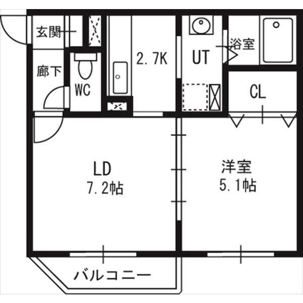 シャトーアンジュラス(1LDK/3階)の間取り写真