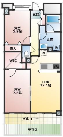 ブライトンコート(2LDK/1階)の間取り写真