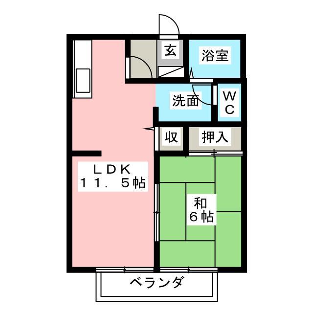 エトワール比奈(1LDK/2階)の間取り写真