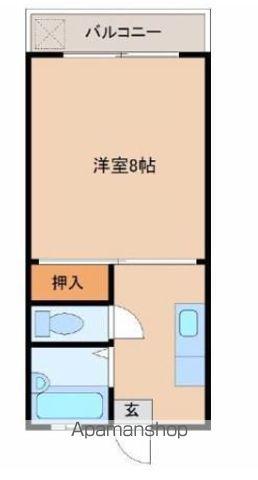 長友マンション(1K/4階)の間取り写真