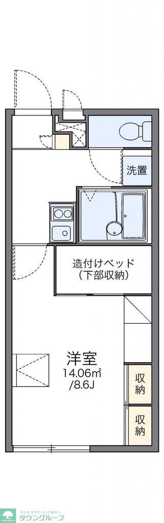 レオパレスロッソピアンコII(1K/2階)の間取り写真