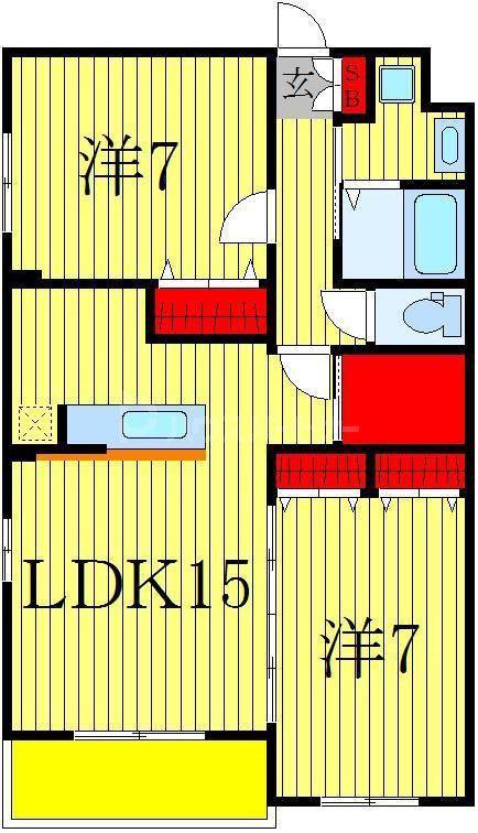 SONNETTEおおたかの森(2LDK/3階)の間取り写真