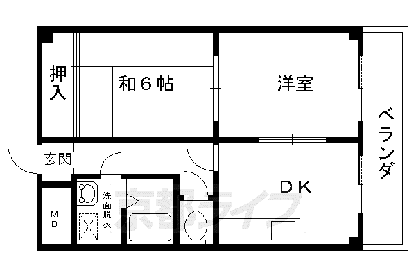 ラーク安田パートIII(2DK/3階)の間取り写真