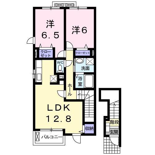センチュリーハイツIII(2LDK/2階)の間取り写真