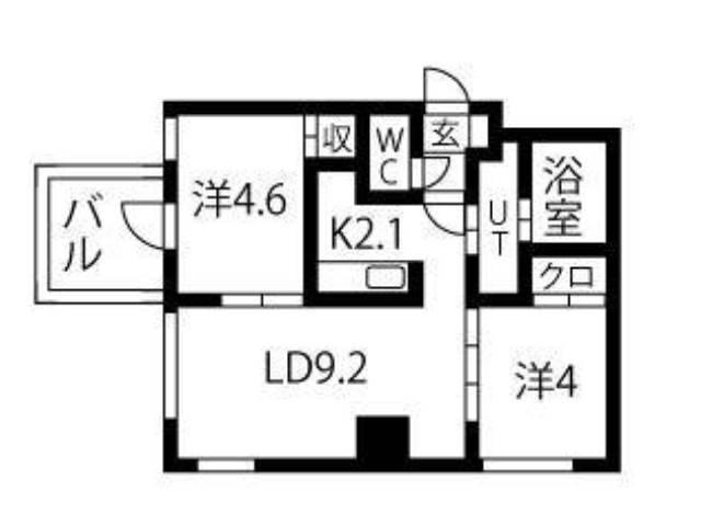 プライマル札幌琴似(2LDK/7階)の間取り写真