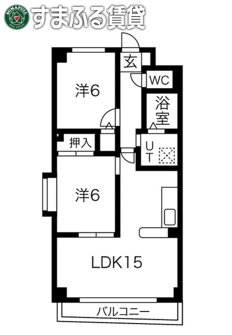 プリミエールTADO(2LDK/2階)の間取り写真