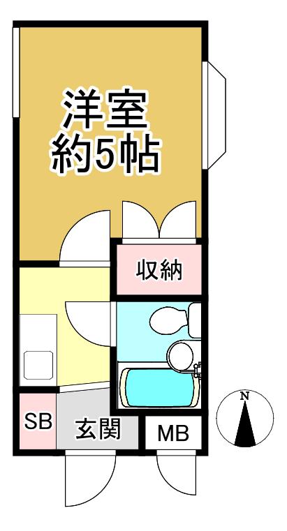 シティライフ八幡(1K/2階)の間取り写真
