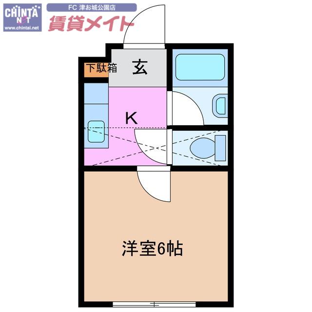 マリオ島崎(1K/1階)の間取り写真