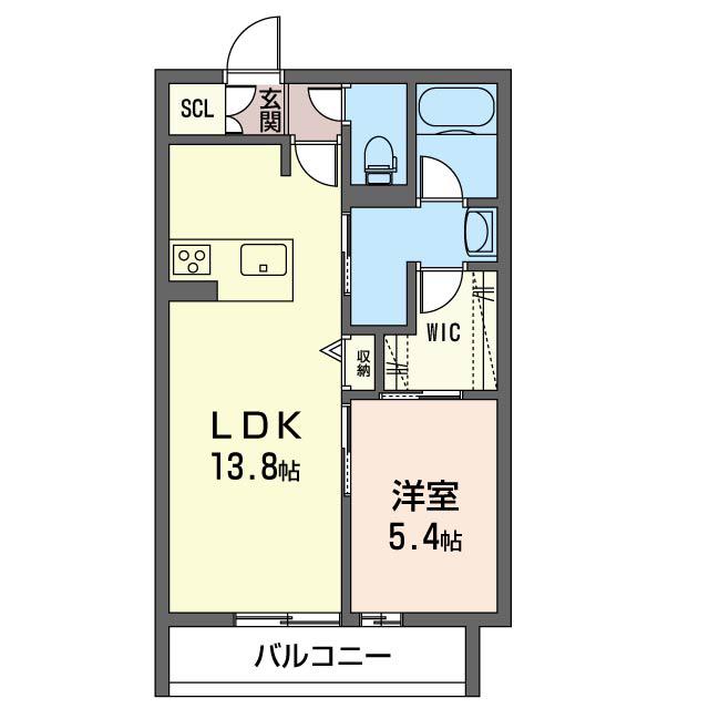 SOLEIL東十条(1LDK/2階)の間取り写真