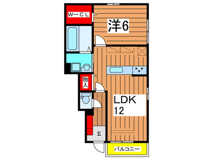 リベールコート(1LDK/1階)の間取り写真
