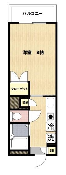 新町ソレーユII(1K/3階)の間取り写真