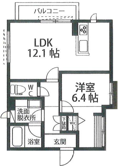 シャーメゾン山下(1LDK/2階)の間取り写真
