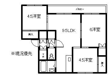 レジデンス美唄(3LDK/1階)の間取り写真
