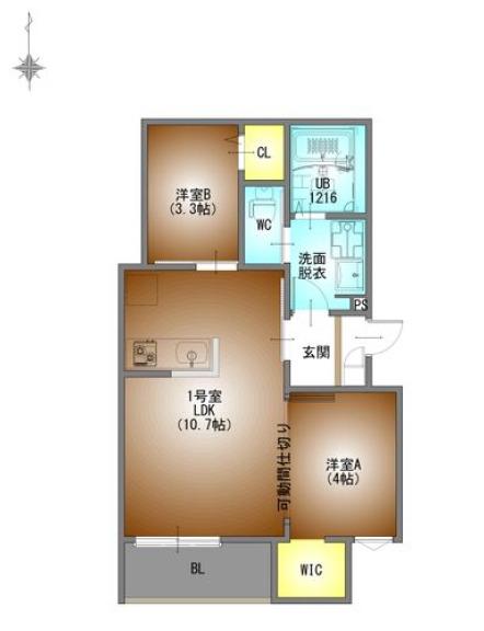 REGALEST PREMA本陣(2LDK/1階)の間取り写真
