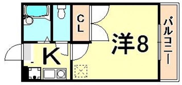 彩華III(1K/2階)の間取り写真