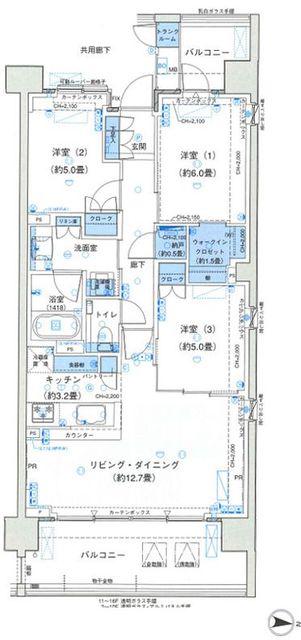 パークホームズ品川ザレジデンス(2LDK/11階)の間取り写真