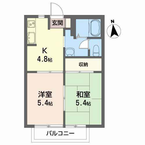 エステート神明A(1LDK/1階)の間取り写真