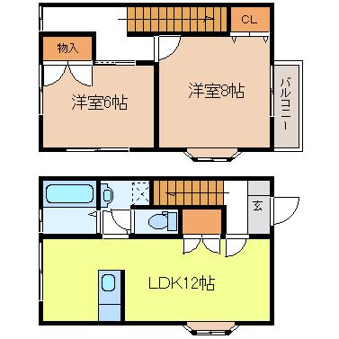 ノブレスN(2LDK/1階)の間取り写真