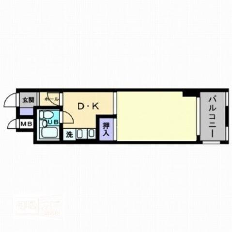 アルファエステート扇町(1DK/7階)の間取り写真
