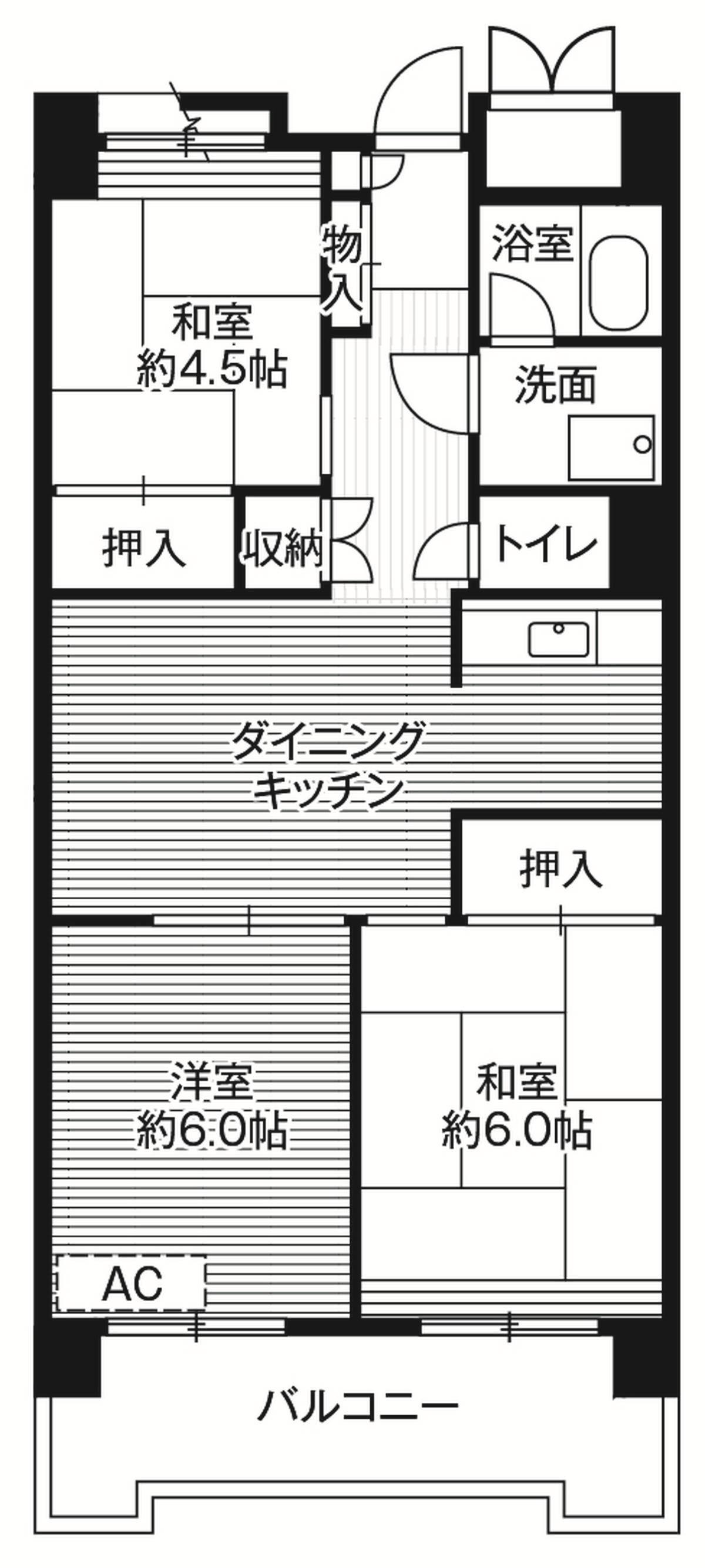 ビレッジハウス品川八潮タワー(3DK/7階)の間取り写真