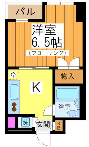 ベルヴィ・カワダ(1K/4階)の間取り写真