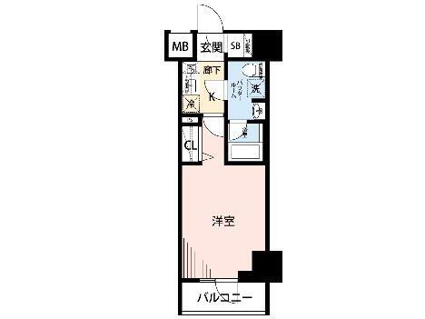 マイナビSTAY深川門前仲町(1K/11階)の間取り写真
