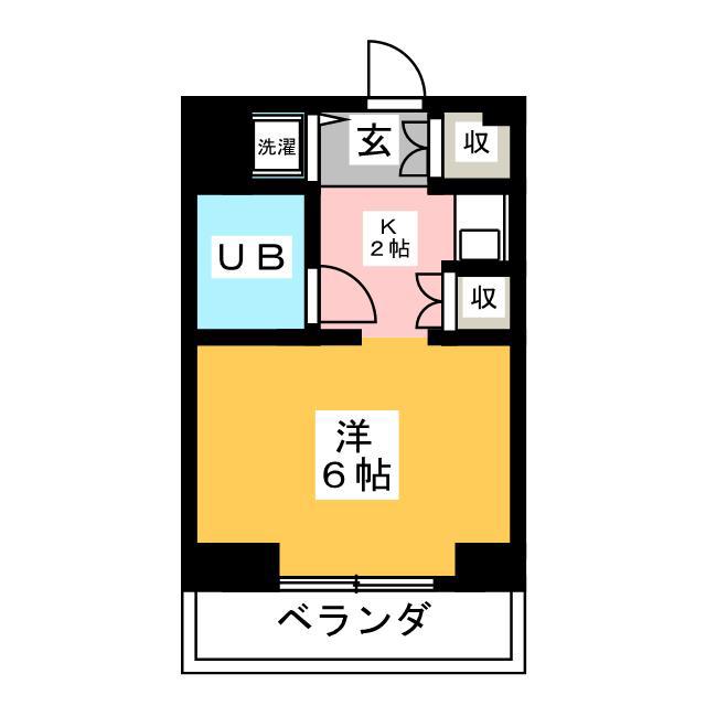 ドーム中央林間(ワンルーム/2階)の間取り写真