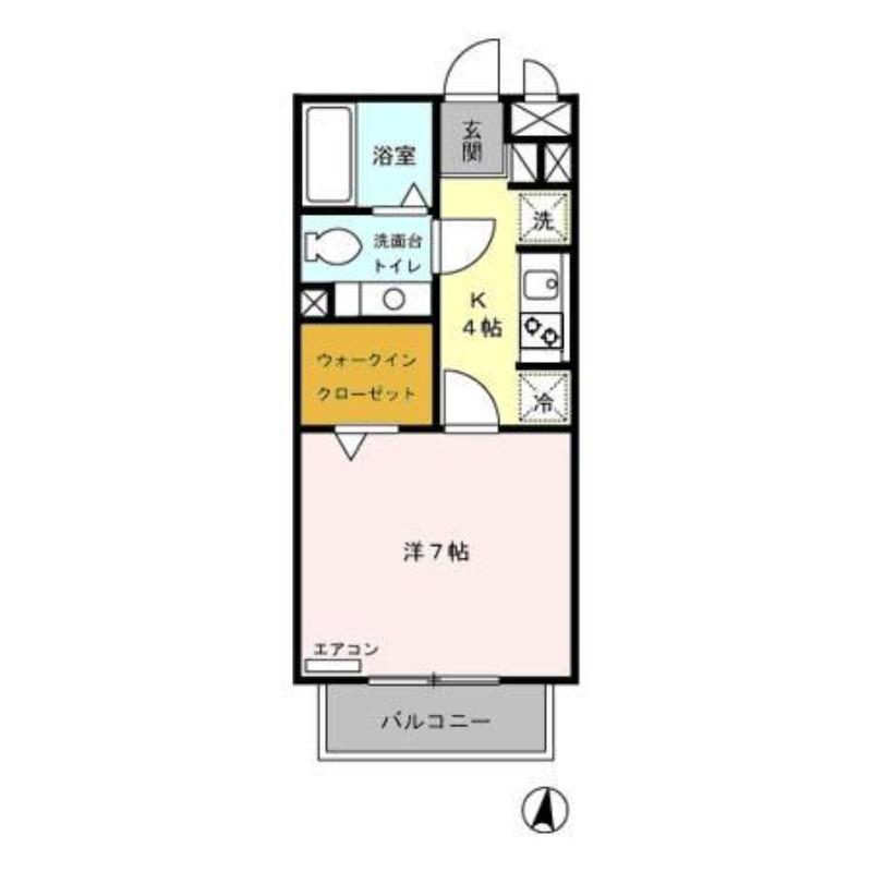 サンベルテ菅沼I(1K/3階)の間取り写真