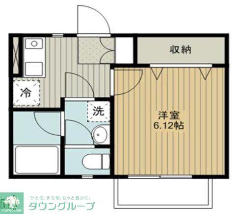 ヴェール大牧(1K/2階)の間取り写真