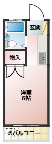草加ミッドガル(ワンルーム/3階)の間取り写真