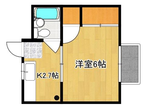 ハイツ中根(1K/2階)の間取り写真