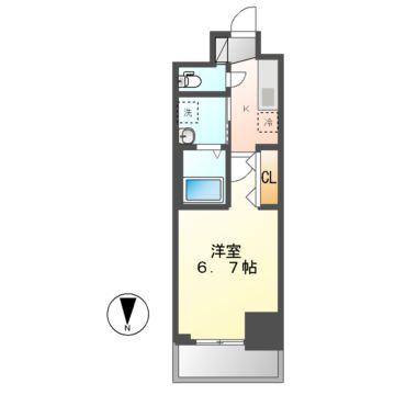 エステムコート名古屋今池アーバンゲート(1K/14階)の間取り写真
