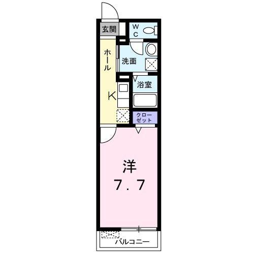 プラシード(1K/3階)の間取り写真