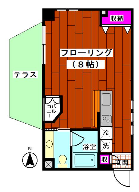 LIMA COURT(ワンルーム/1階)の間取り写真