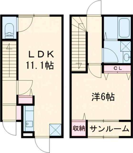 ラ・ルーチェ花沢(1LDK/1階)の間取り写真