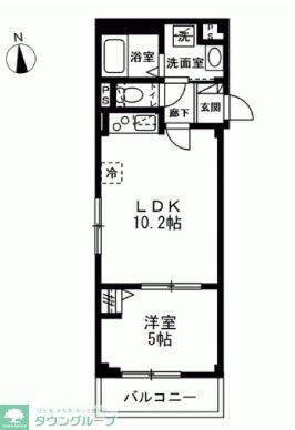 マスターズ能見台(1LDK/2階)の間取り写真