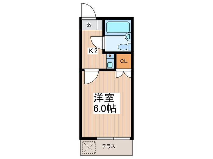 プラムシティ(1K/1階)の間取り写真