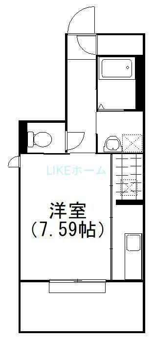 フォルスXIV(1K/1階)の間取り写真
