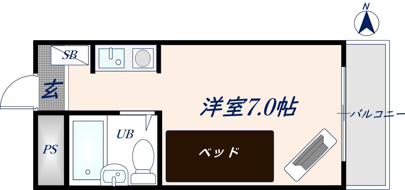 シャトークオレ(ワンルーム/4階)の間取り写真