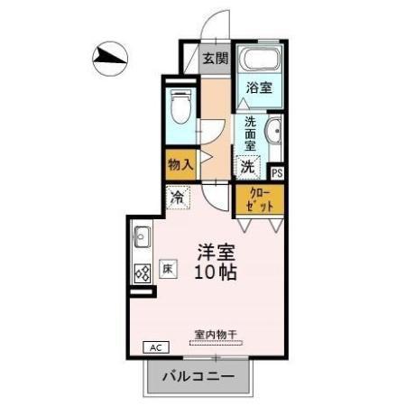 ヴィラ小山 A(ワンルーム/1階)の間取り写真