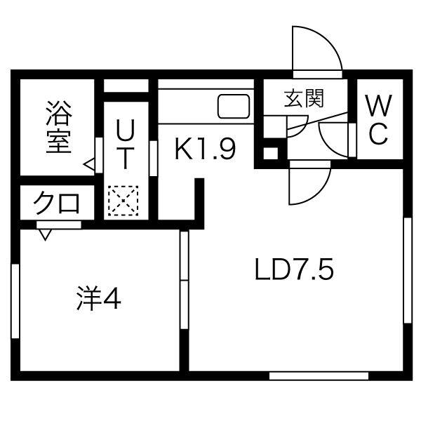 グレステート34(1LDK/2階)の間取り写真